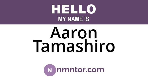 Aaron Tamashiro