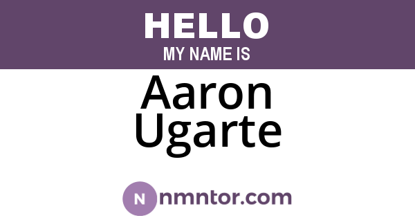 Aaron Ugarte