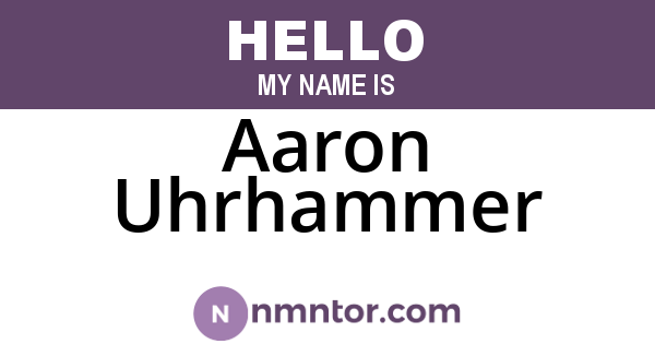 Aaron Uhrhammer