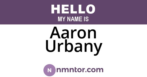 Aaron Urbany