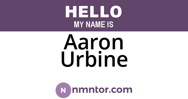 Aaron Urbine