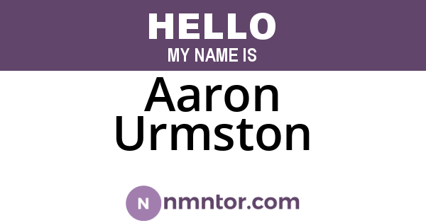 Aaron Urmston