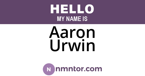 Aaron Urwin