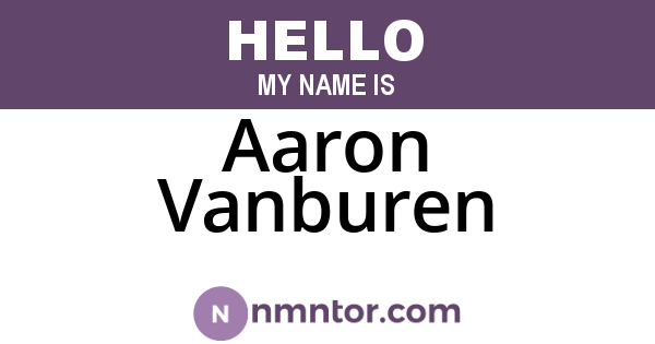 Aaron Vanburen