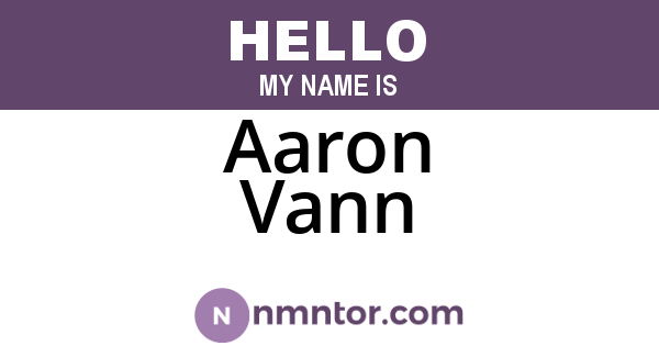 Aaron Vann