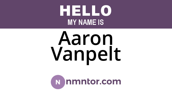 Aaron Vanpelt