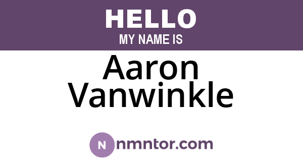 Aaron Vanwinkle
