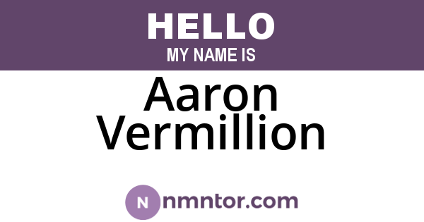 Aaron Vermillion