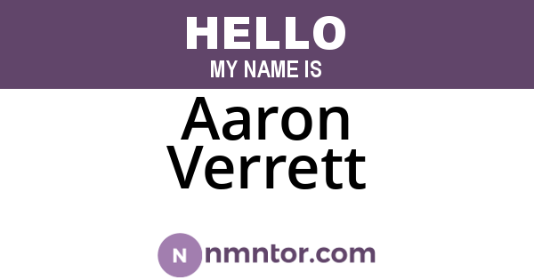 Aaron Verrett