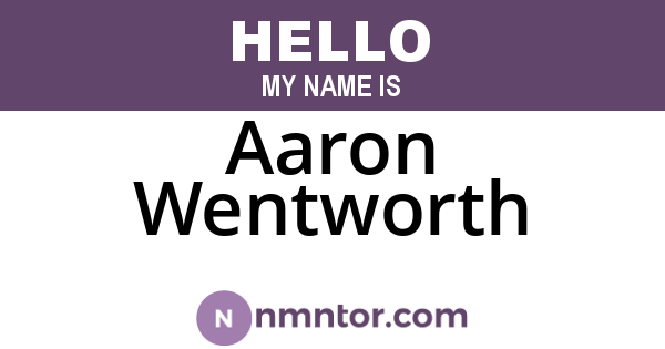 Aaron Wentworth
