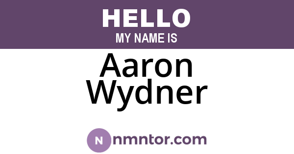 Aaron Wydner