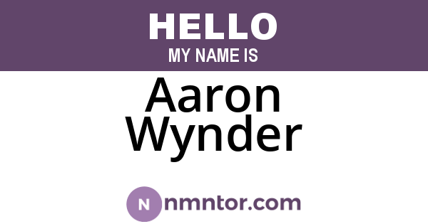 Aaron Wynder