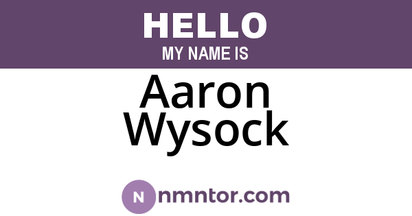 Aaron Wysock
