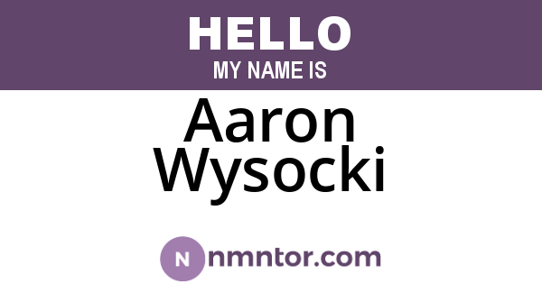 Aaron Wysocki