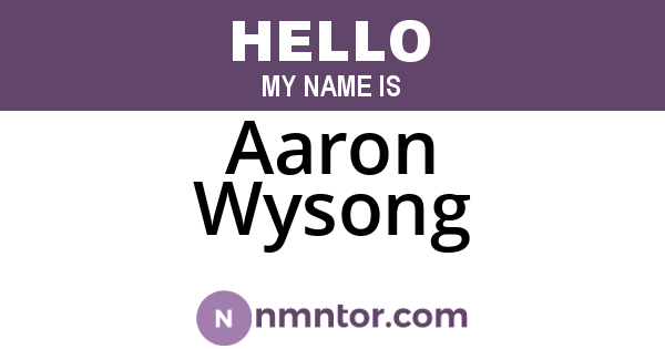 Aaron Wysong