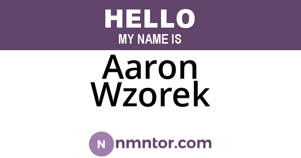 Aaron Wzorek
