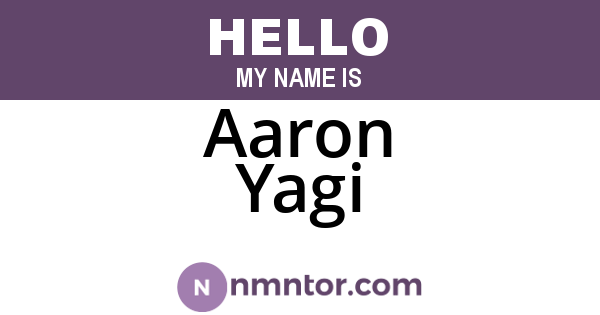 Aaron Yagi