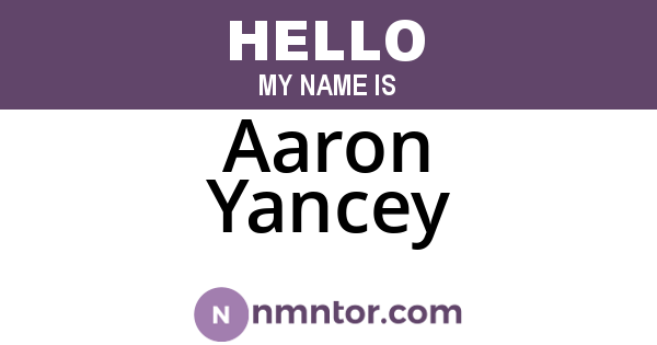 Aaron Yancey