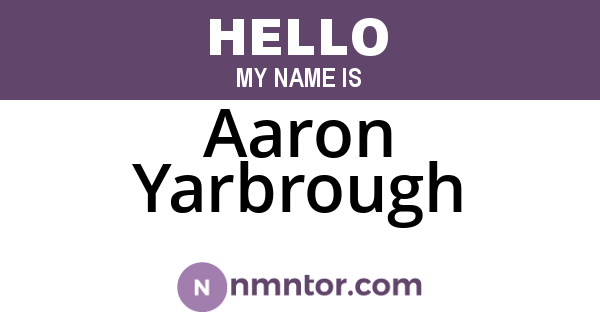 Aaron Yarbrough