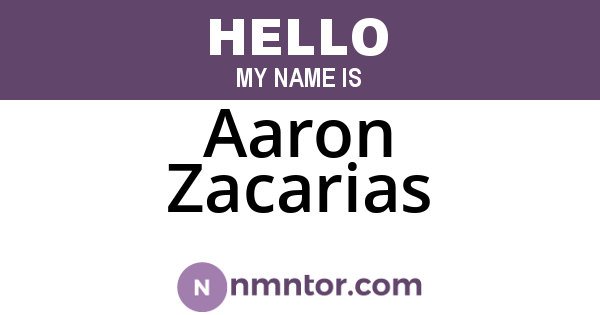 Aaron Zacarias
