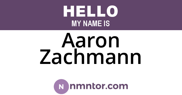 Aaron Zachmann