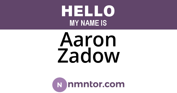 Aaron Zadow