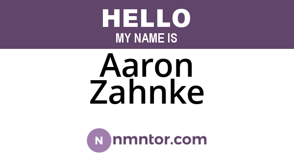 Aaron Zahnke