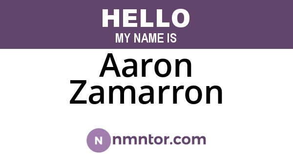 Aaron Zamarron
