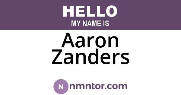 Aaron Zanders