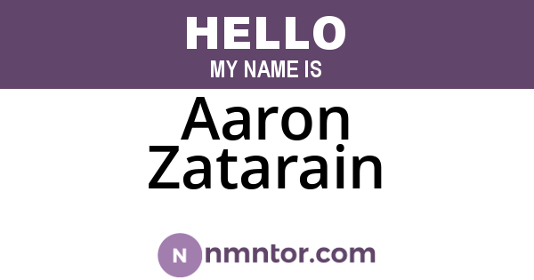 Aaron Zatarain