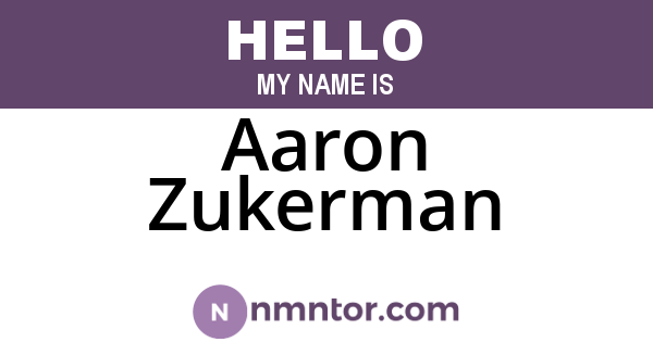 Aaron Zukerman