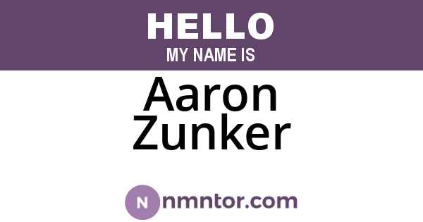 Aaron Zunker