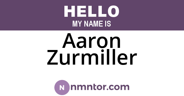 Aaron Zurmiller