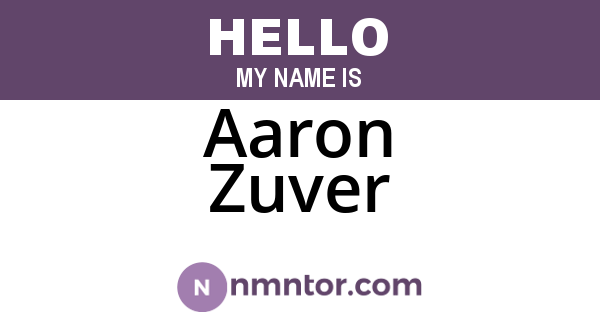 Aaron Zuver