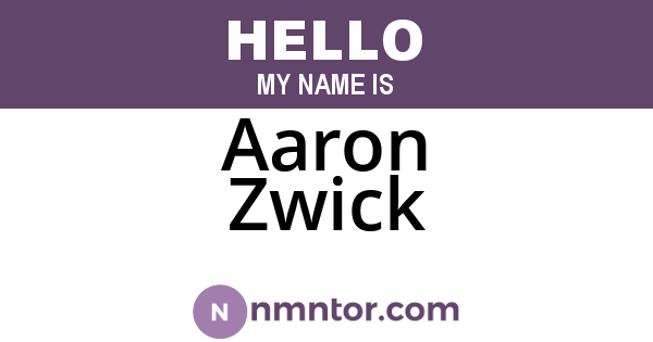 Aaron Zwick