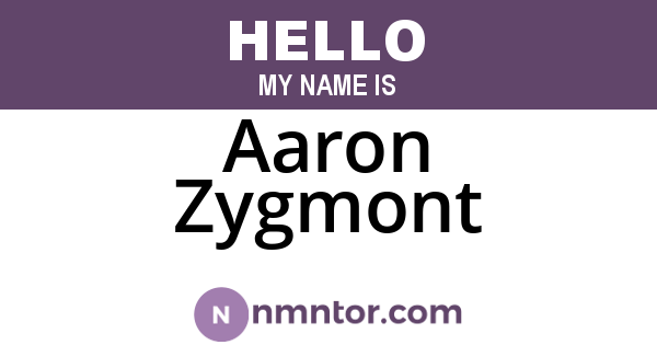 Aaron Zygmont