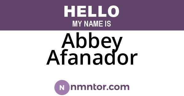 Abbey Afanador