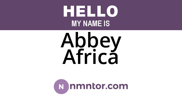 Abbey Africa