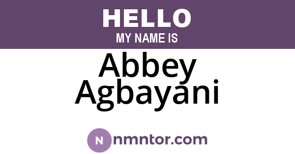 Abbey Agbayani