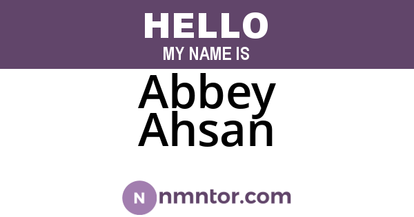 Abbey Ahsan
