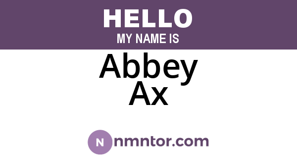 Abbey Ax