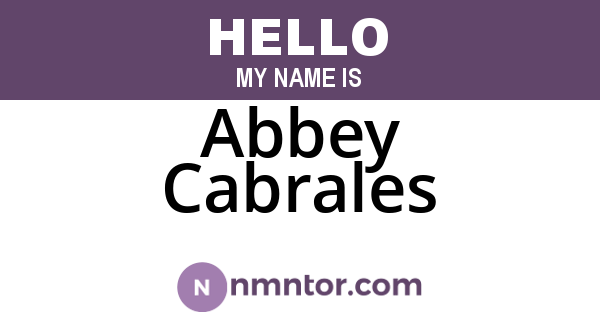 Abbey Cabrales