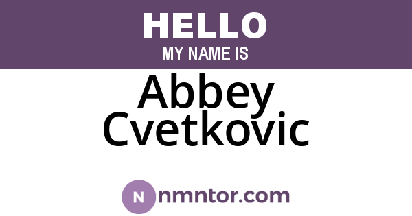 Abbey Cvetkovic