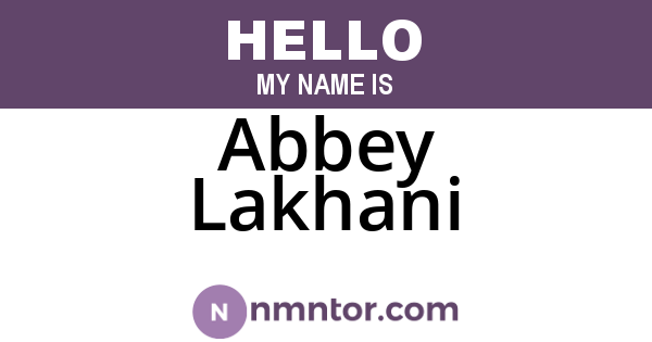 Abbey Lakhani
