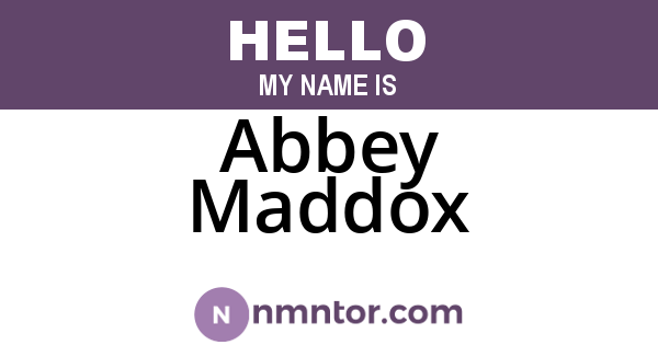 Abbey Maddox