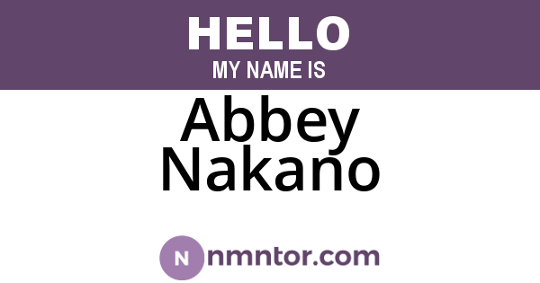 Abbey Nakano