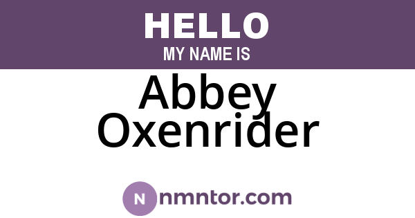 Abbey Oxenrider