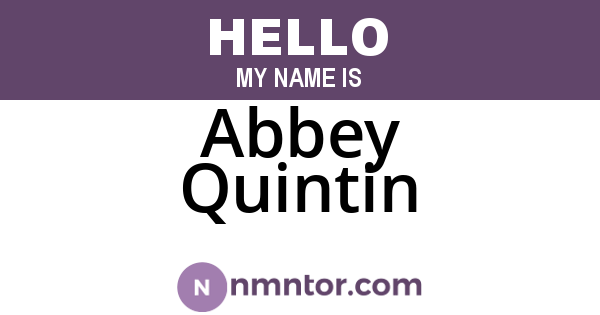 Abbey Quintin