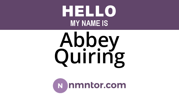 Abbey Quiring