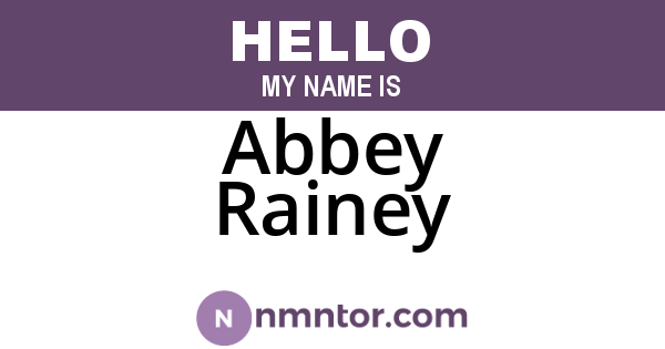 Abbey Rainey
